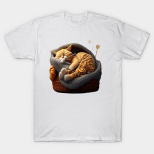 Sleepy Kitty Cat Knitten Kitten T-Shirt